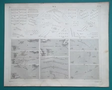 NAVAL TACTICS Manoeuvers Diagrams 1782 Battle at Martinique - 1844 SUPERB Print