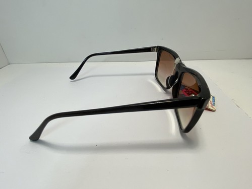 Vintage NOS Visual Scene Black Framed Sunglasses Amber Lenses Made In Japan - Picture 4 of 4
