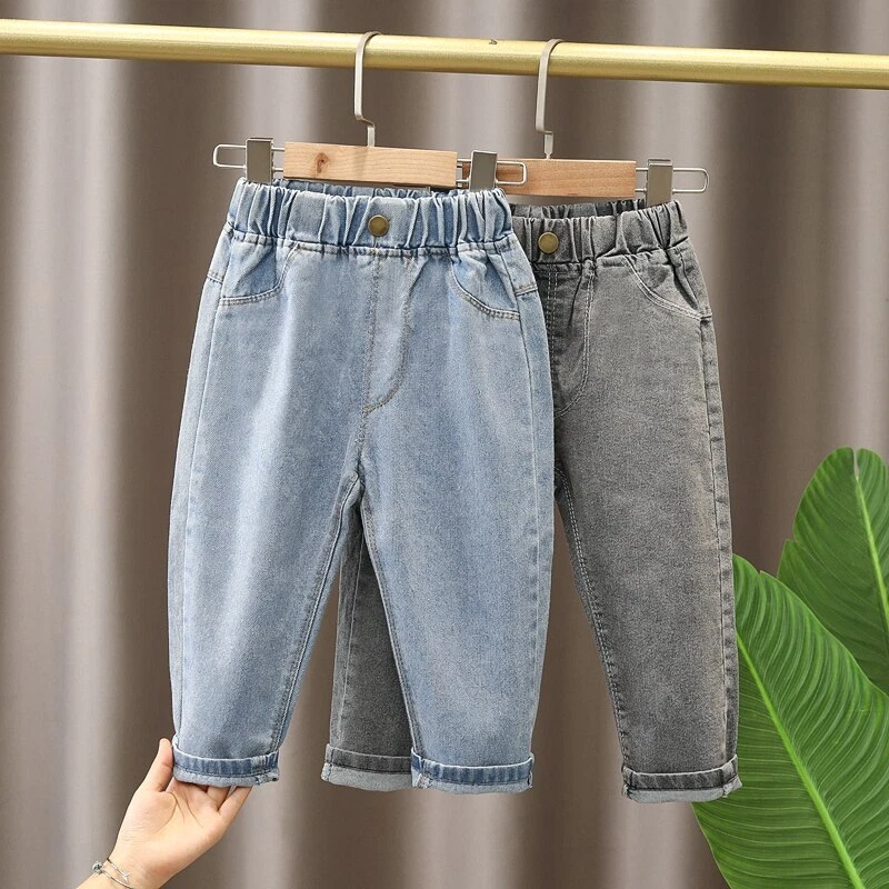 Spring fall kids Clothes Band Stretch Denim Trousers for Clothing Outer wear