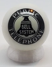 Public Telephone 1" Glass Logo Marble w/ Stand