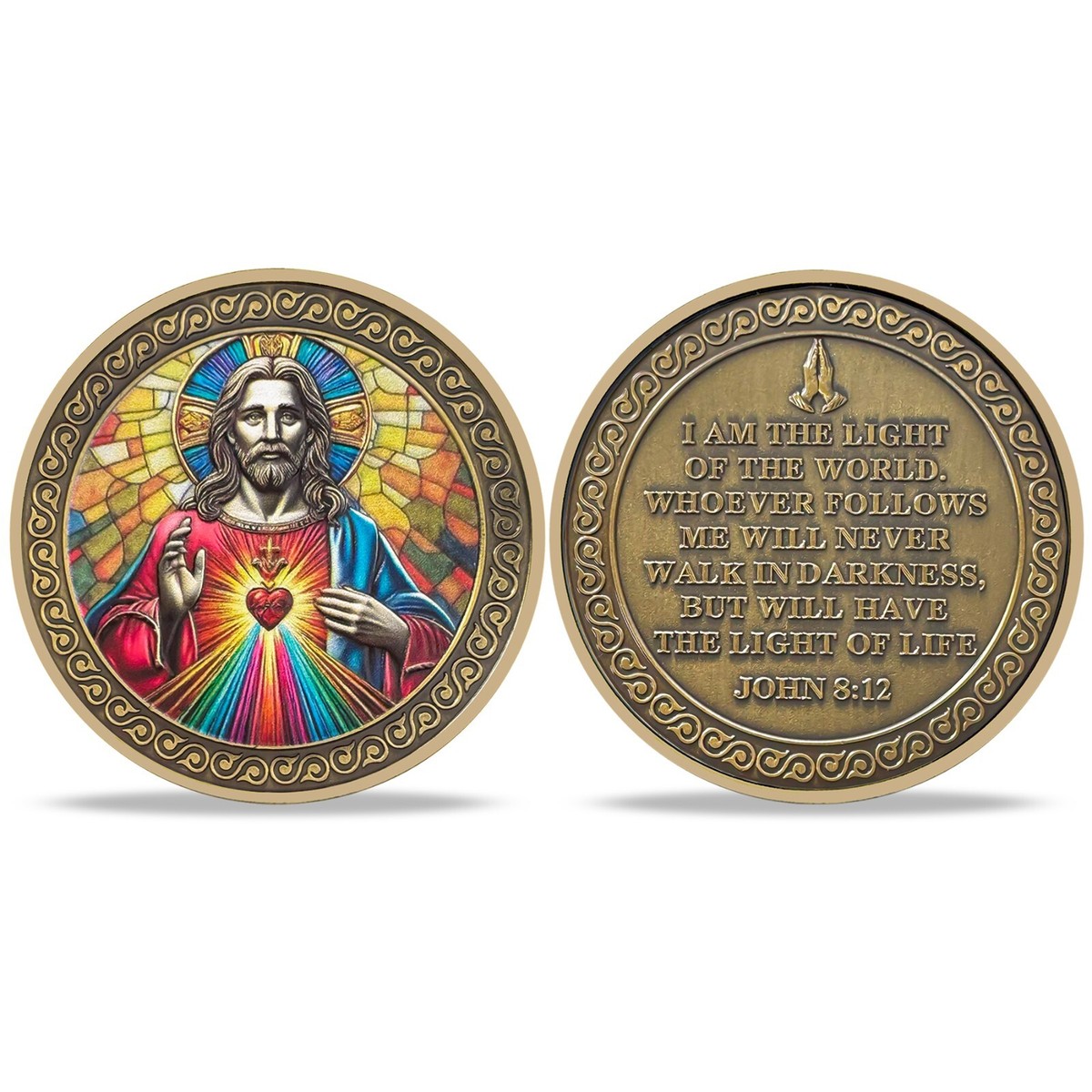Médaille Métal Bible Souvenir Pièce Commémorative La Cène Jésus Revival