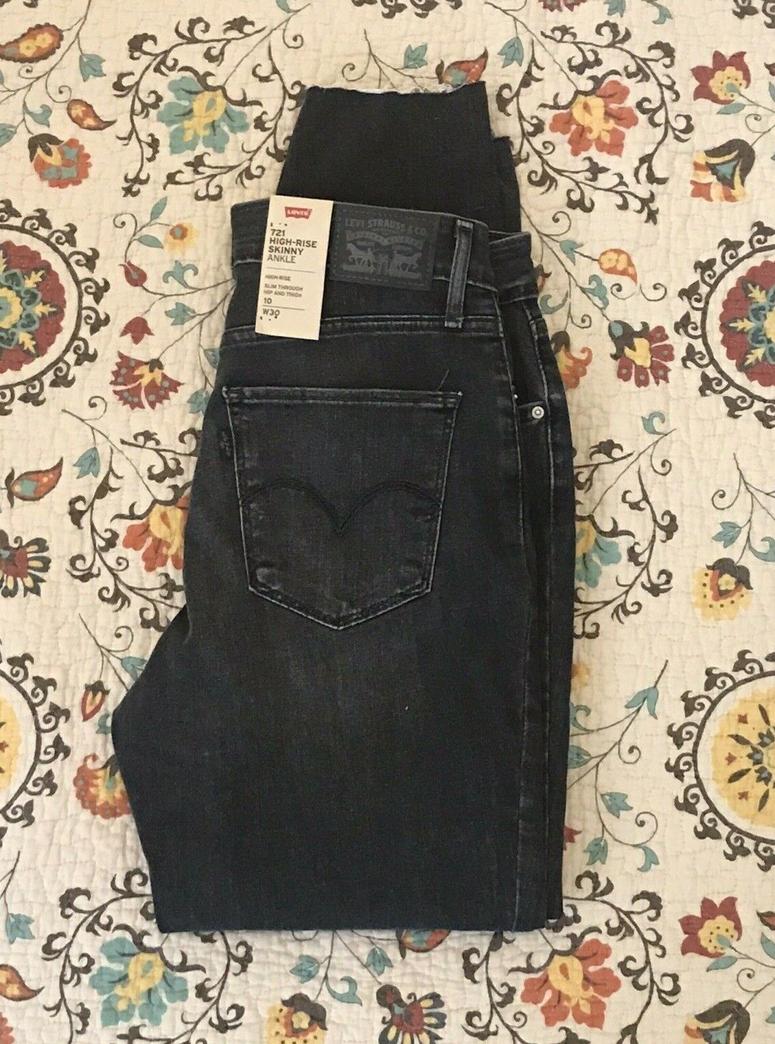 NWT Levi's 721 High Rise Ankle Skinny Ripped Women's Black Jeans size 10  (28x27) | eBay