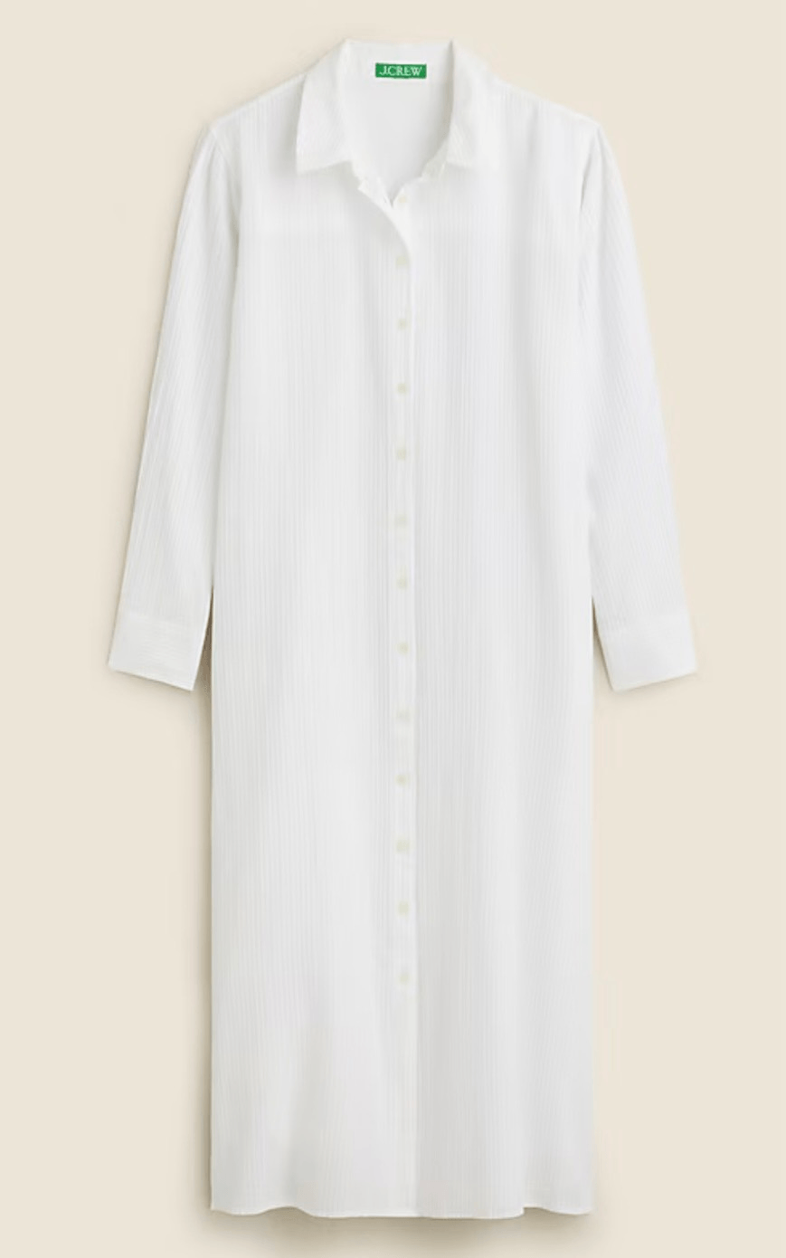 J.Crew oversized long beach shirt in airy gauze white XL