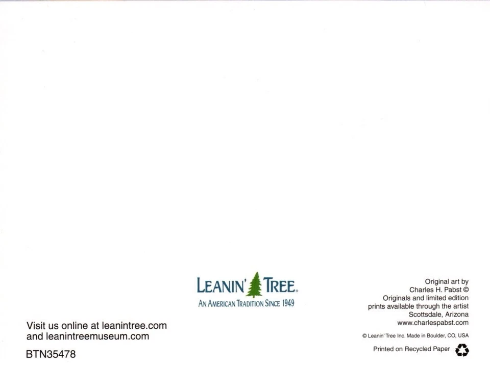 Cowboy Horse Horses Charles Pabst Blank Inside Leanin Tree Greeting Card - Image 2 of 2