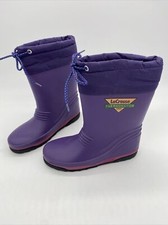 LaCrosse Thermonator Purple Rubber Liners Snow Rain Boots Youth Girl Size 4