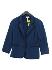 Laundry By Shelli Segal Women's Blazer Uk 8 Blue Polyester