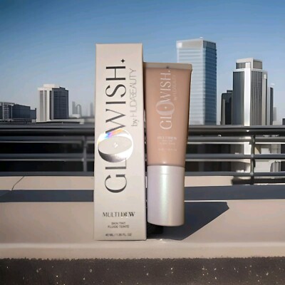 HUDA BEAUTY GloWish Multidew Skin Tint Shade 00 Porcelain 1.35 oz Foundation NEW