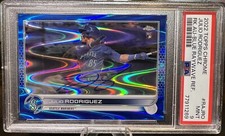 Julio Rodriguez Rookie Autograph Topps Chrome Blue Raywave Refractor Psa 9 /150