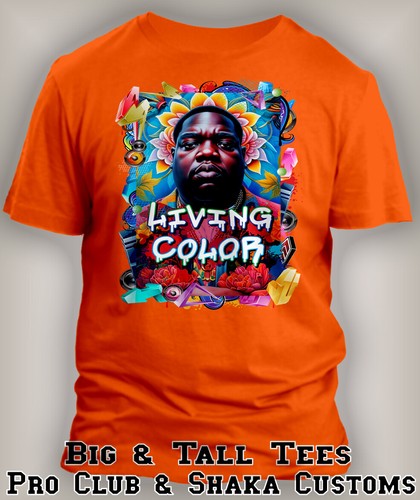Biggie in Living Color Hip Hop Music Tribute Tee Shirt Street Wear Big Tall Sm - Picture 3 of 12