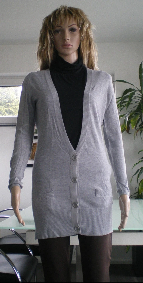 SPRINGFIELD Strickjacke Cardigan Kurzmantel Jacke Grau Grösse M - Bild 2 von 3