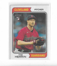 2023 Topps Heritage HN Tim Herrin Rookie #639 Guardians