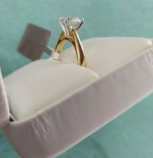 2 CT Round CUT Moissanite SOLITAIRE ENGAGEMENT RING 14K WHITE GOLD ENHANCED