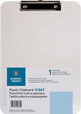 Business Source Transparent Plastic Clipboard - 9" x 12" - Low-profile - Plastic