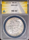 1901-O $1 Silver Morgan Dollar MS 63 New ANACS # 7786784 + Bonus