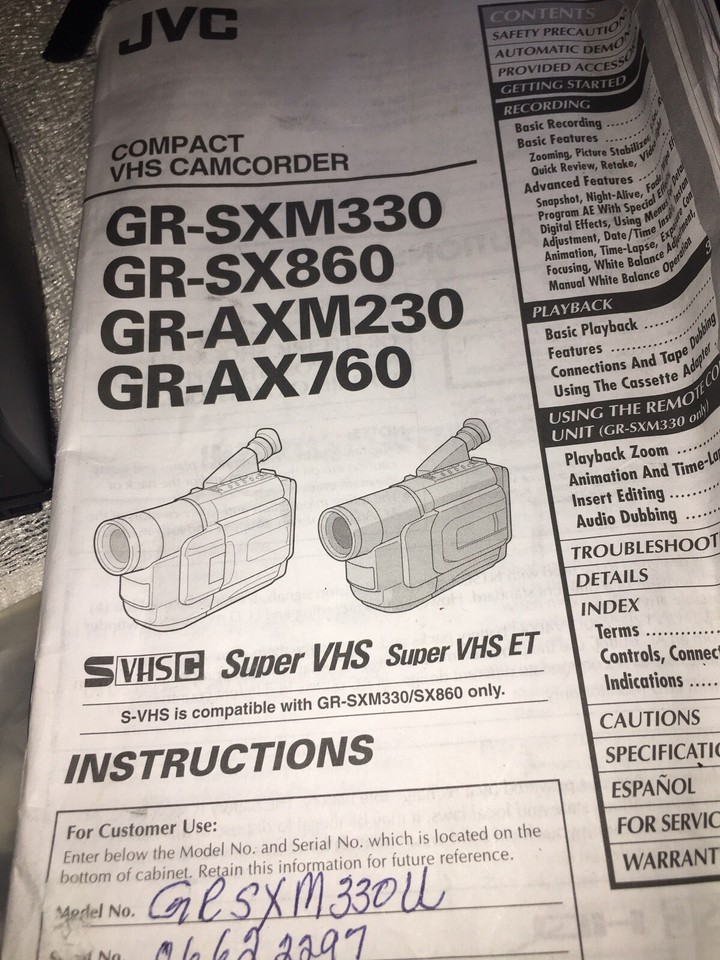 JVC camcorder parts only untested eBay