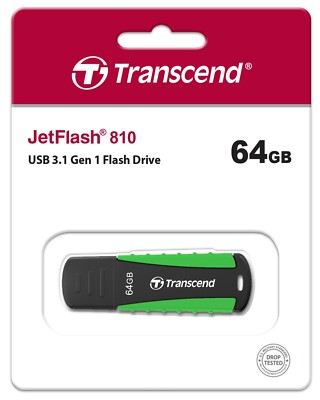 Transcend JetFlash 810 64 GB USB 3.1 Stick TS64GJF810 64GB schwarz/grün OVP