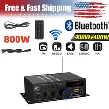 2 Channel 800W bluetooth Mini HIFI Power Amplifier Audio Stereo Amp Home Car FM