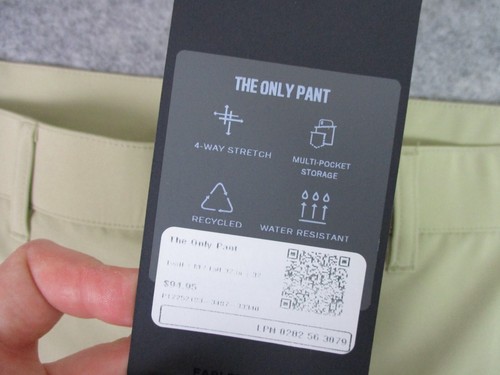 Fabletics Mens The Only Pant Medium Khaki 32x31 Performance Golf Zip Pockets - Picture 9 of 18