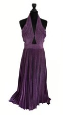 Purple Glitter Halter NWT Mori Lee Prom Formal Gown Size 12