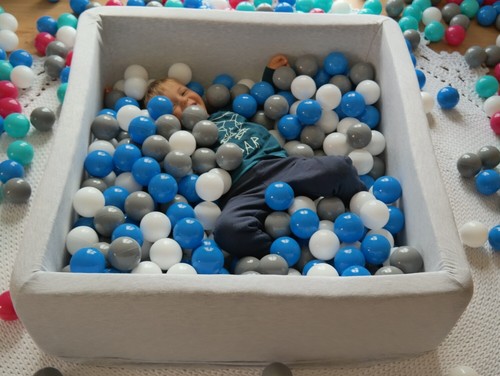 Bällebad Ballpool Kugelbad Bällchenbad Kinder-Pool mit 300 Bällen/90x90cm - Bild 2 von 25