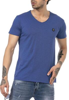 Redbridge Herren T-Shirt Tshirt T-Shirts V-Neck Muskelshirt Clubwear Saxeblau