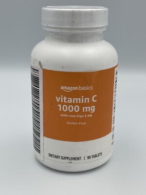 Amazon Basics Vitamin C 1000mg Rose Hips 5mg 90ct Exp 05/25