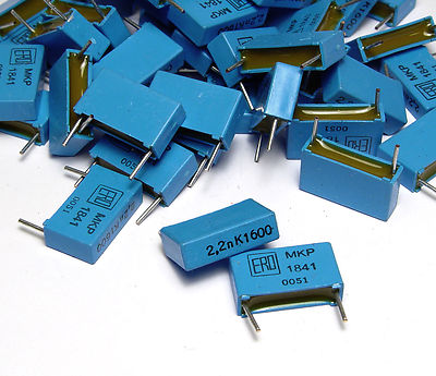 100x ERO MKP 1841 Folien-Kondensatoren, Polypropylen, 2.2 nF / 1600 Volt, NOS