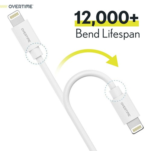 Overtime Apple Certified 4 Ft Lightning to USB Cable For iPhone / iPad / iPod - Picture 2 of 9