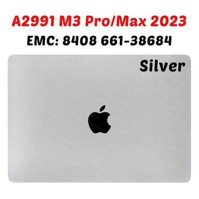for MacBook Pro A2991 M3 Pro/Max EMC 8408 661-38684 LCD Screen Assembly (Silver)
