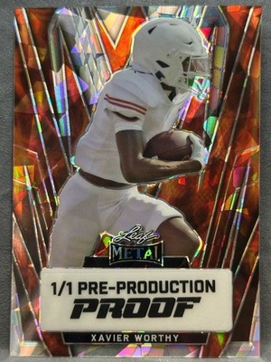 2024 Xavier Worthy Rookie 1/1 Leaf Metal Pre Production Proof