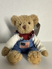 Celebrate America Teddy Bear Jefferson Russ Bear in Overall Small Vintage NWT  