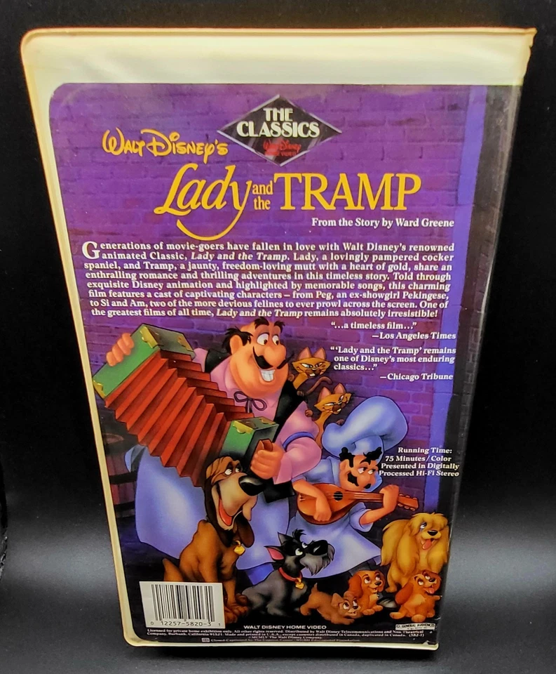 Walt Disney's Lady and the Tramp Animated Classic; Black Diamond (1998 VHS Tape) - Image 2 of 3