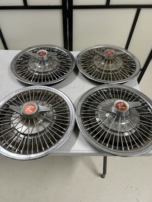 VERY RARE Vintage Set Of 4 1965 AMC Spoke Spinner 14'' Hubcaps Rambler