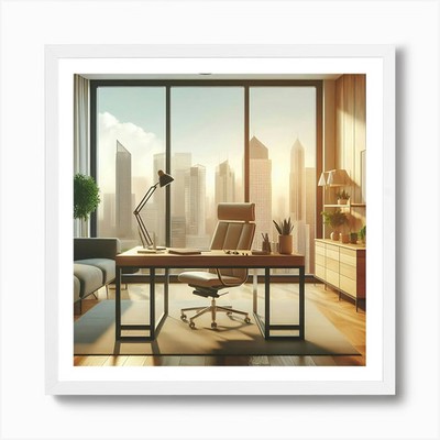 Modern Office - Office Stock Videos Framed Wall Art Poster Canvas Print Picture