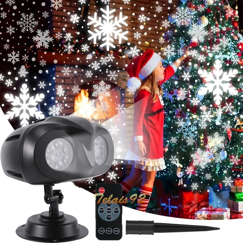 16 Patrones LED Navidad Proyector Luz Láser Paisaje Jardín Fiesta Nieve Lámpara Foto 3 de 4