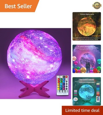 5.9 inch Galaxy Moon Lamp Remote & Touch Control 16 Colors LED Night Light Re...