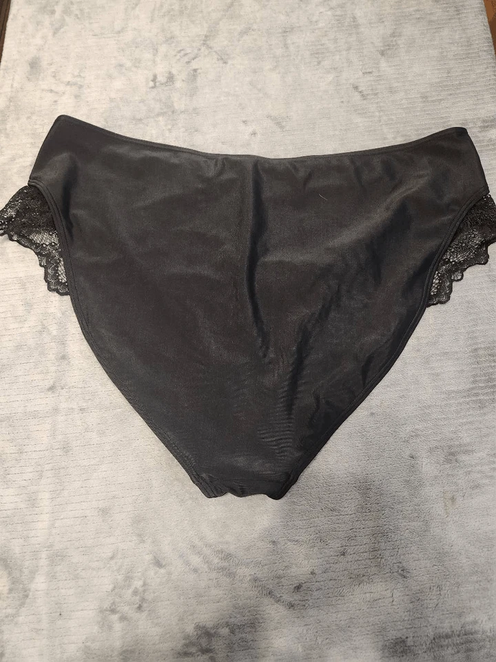 Parte inferior de bikini Wolf & Whistle talla 18 negra con borde de encaje nueva con etiquetas Foto 4 de 4
