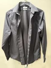 Calvin Klein Slim Fit Dress Shirt 16 32/33 Dark Gray Non Iron