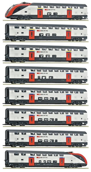 Roco 7720007 Sbb Rabe 502 8-Teiliger Fernverkehrs-Doppelstockzug Ac-Digital Neu-image