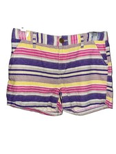 Girls Old Navy Striped Rainbow Chino Shorts With Pockets Sz 16 Adjustable Bands