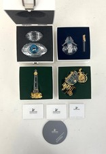 Swarovski 4 Pezzi Statuine in Cristallo Miniatura con Accento Oro - Collezione #26