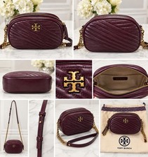Tory Burch Women's Kira Fig Glazed Leather Camera Handbag Crossbody