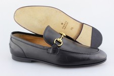 Men's GUCCI 'Jordaan Horsebit' Black Leather Loafers Size US 8.5 UK 7.5