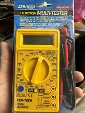 Cen-Tech 90899 7-function Digital Multimeter Tester w/ leads DC Voltage Current