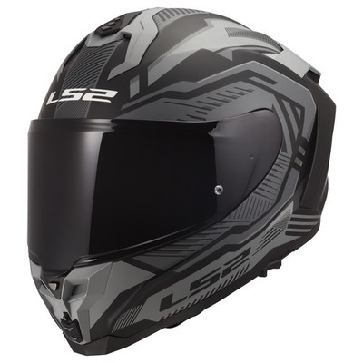 LS2 Challenger II Dravix Motorcycle Helmet Matte Gray Black Large