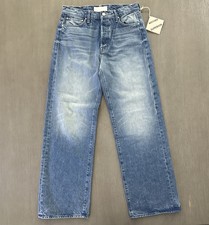 Mother The Dodger High Rise Button Sneak Jeans Wipeout Sz 27 Wide Leg NWT $278