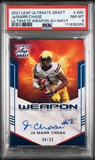 2021 LEAF ULTIMATE DRAFT ULTIMATE WEAPON AUTOS JA'MARR CHASE 34/35 PSA 8 AUTO