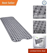 Durable 40x16 Inch Non-Slip Shower Mat with Drain Holes Safety Cleanliness