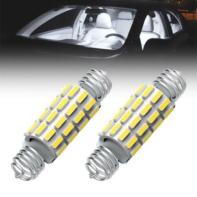2 x White 12v 39mm 42mm Interior Festoon Plate C5W Light 24 SMD Bulbs HGV Tr