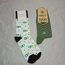 2 Pairs Crew Socks Concious Step & Sock Club Nwt